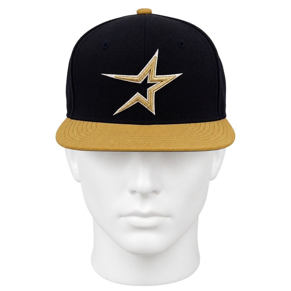 New Era 59FIFTY Houston Astros Cooperstown Black Gold Fitted Hat 7 3/8
